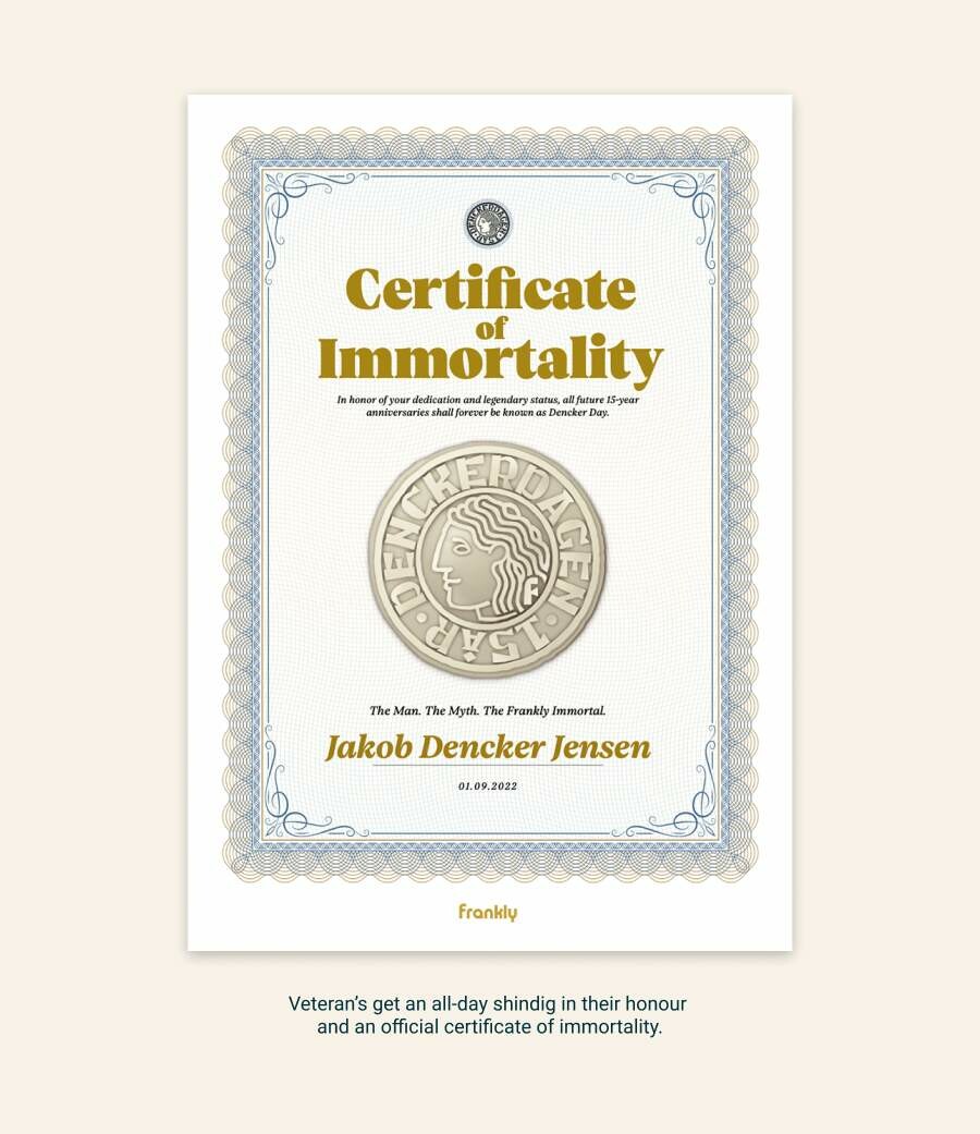 Certificate of Immortality